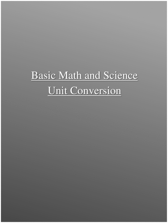 Product picture Basic Math and Science Unit Conversion